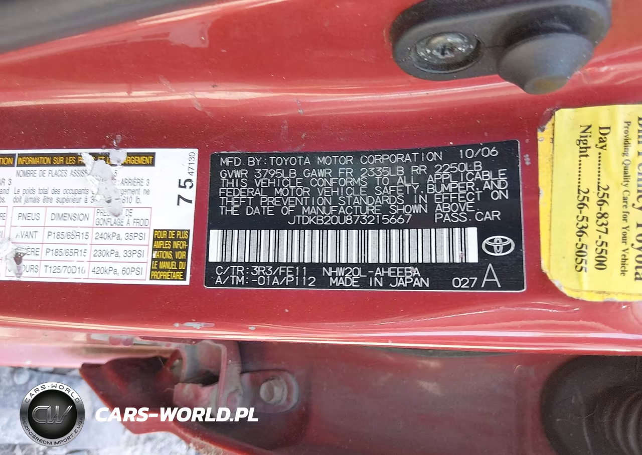 2007 Toyota Prius Touring VIN:JTDKB20U873215667 - 9