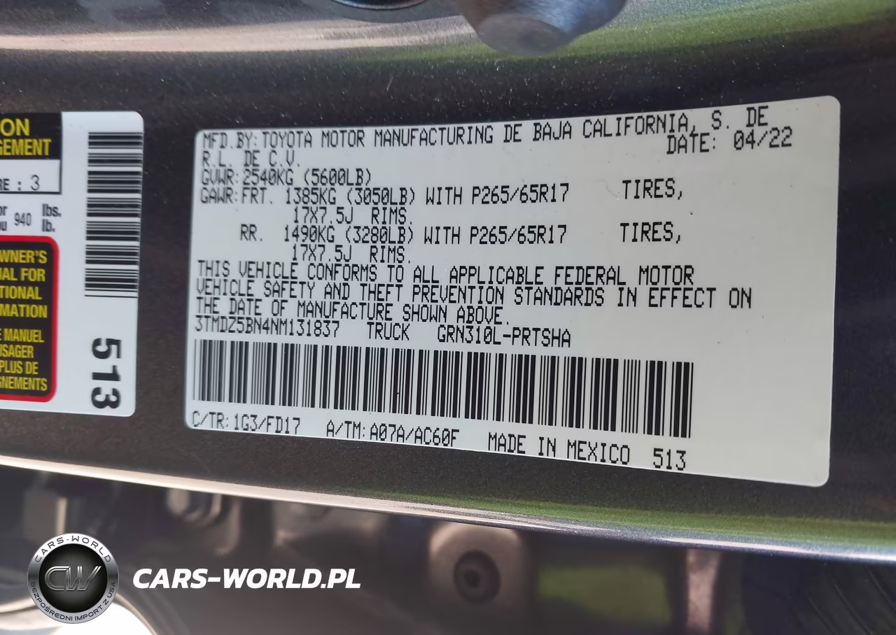 2022 Toyota Tacoma Trd Sport VIN:3TMDZ5BN4NM131837 - 9