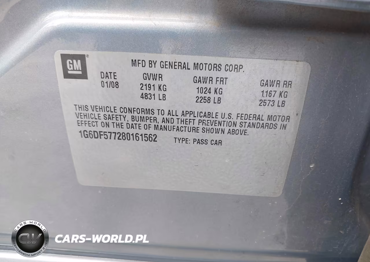 2008 Cadillac Cts Standard VIN:1G6DF577280161562 - 9