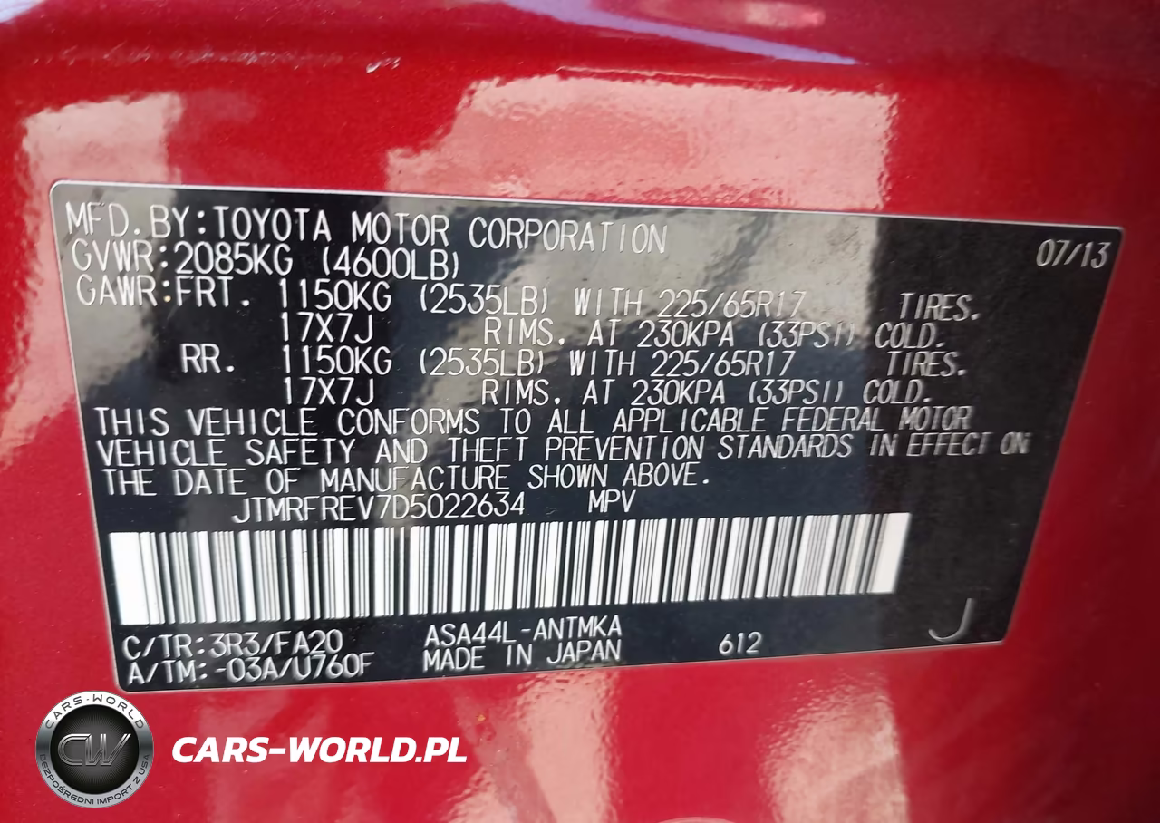 2013 Toyota Rav4 Xle VIN:JTMRFREV7D5022634 - 9