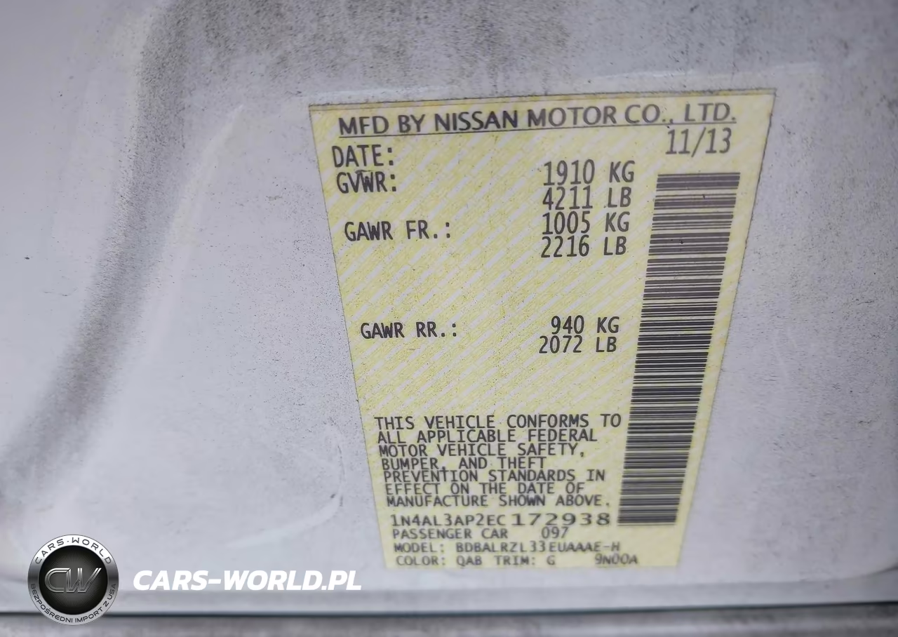 2014 Nissan Altima 2.5 S VIN:1N4AL3AP2EC172938 - 9