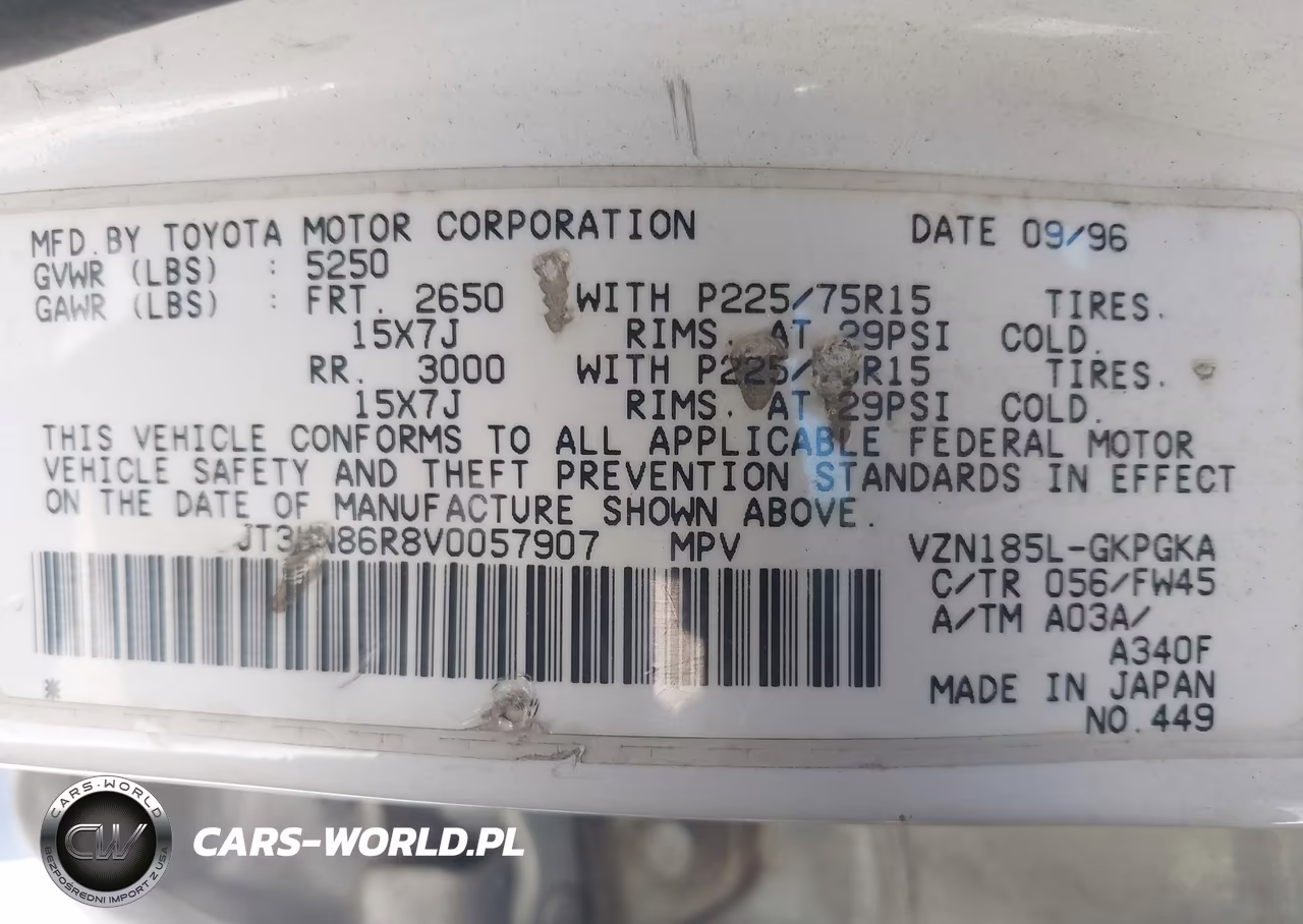 1997 Toyota 4Runner Sr5 V6 VIN:JT3HN86R8V0057907 - 9