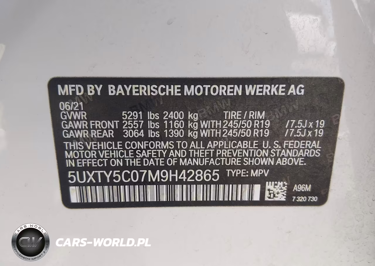 2021 BMW X3 xDrive30I VIN:5UXTY5C07M9H42865 - 9