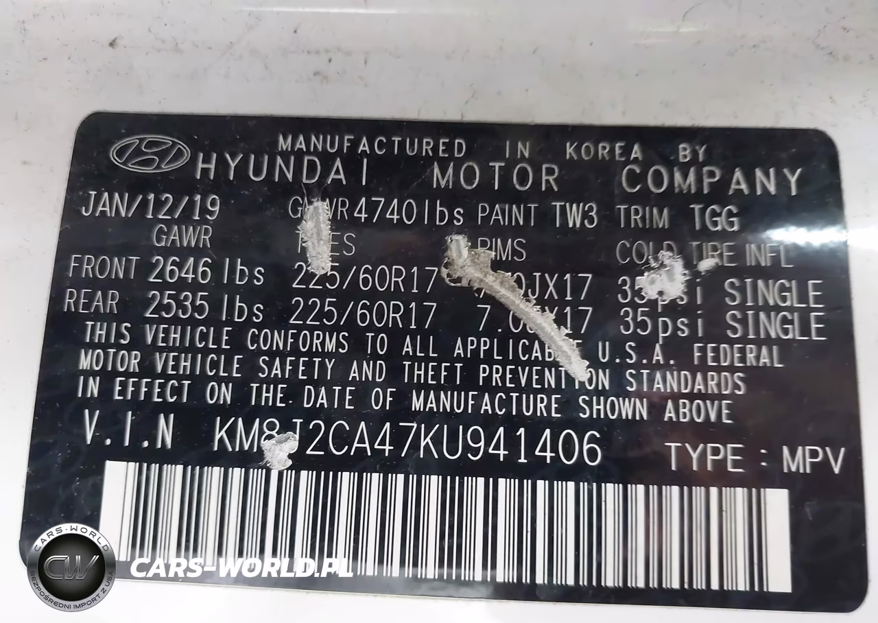 2019 Hyundai Tucson Se VIN:KM8J2CA47KU941406 - 9