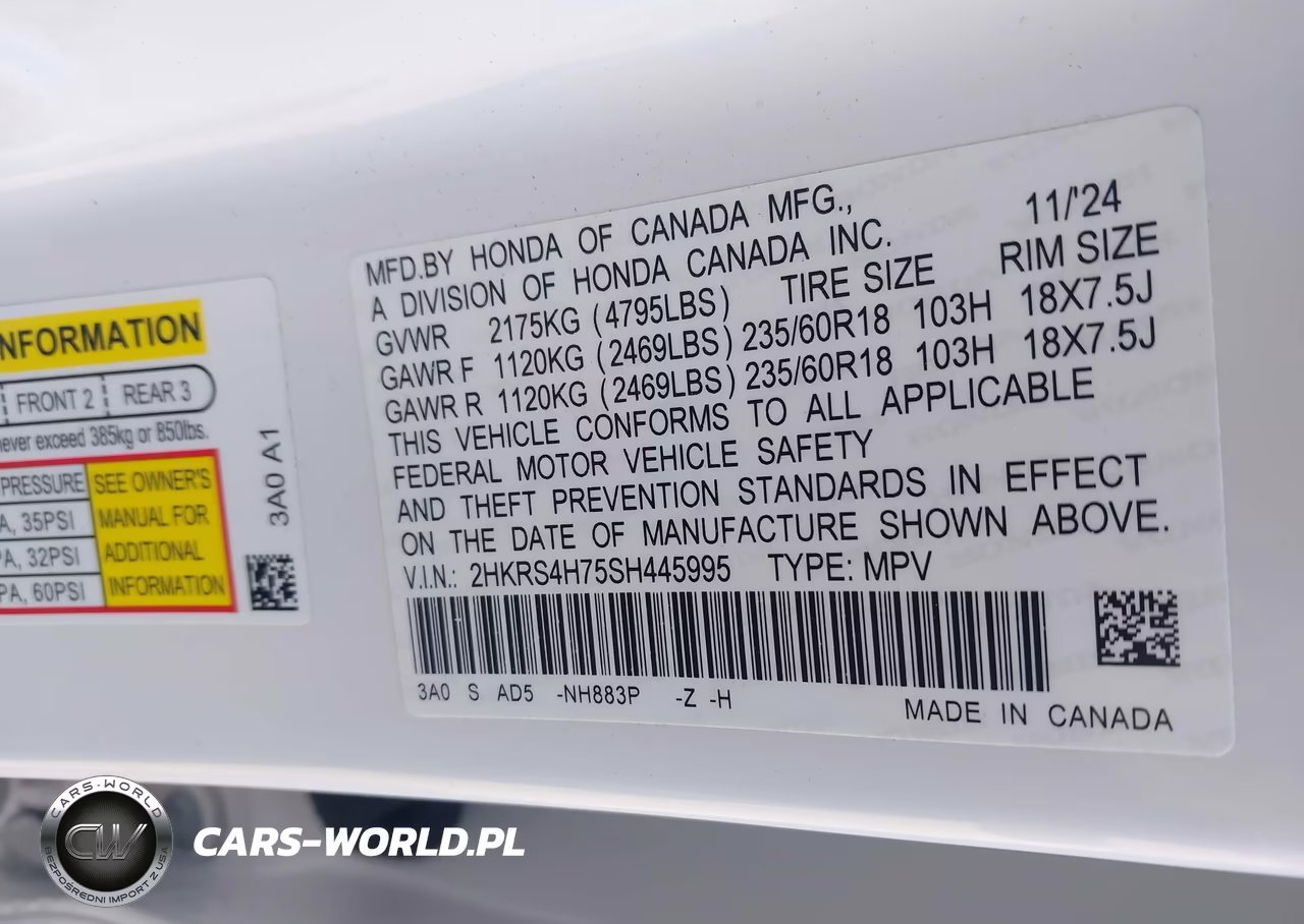 2025 Honda Cr-V Ex-L Awd VIN:2HKRS4H75SH445995 - 9