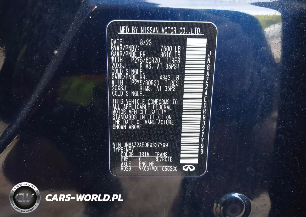 2024 Infiniti Qx80 Luxe Awd VIN:JN8AZ2AE0R9327799 - 9