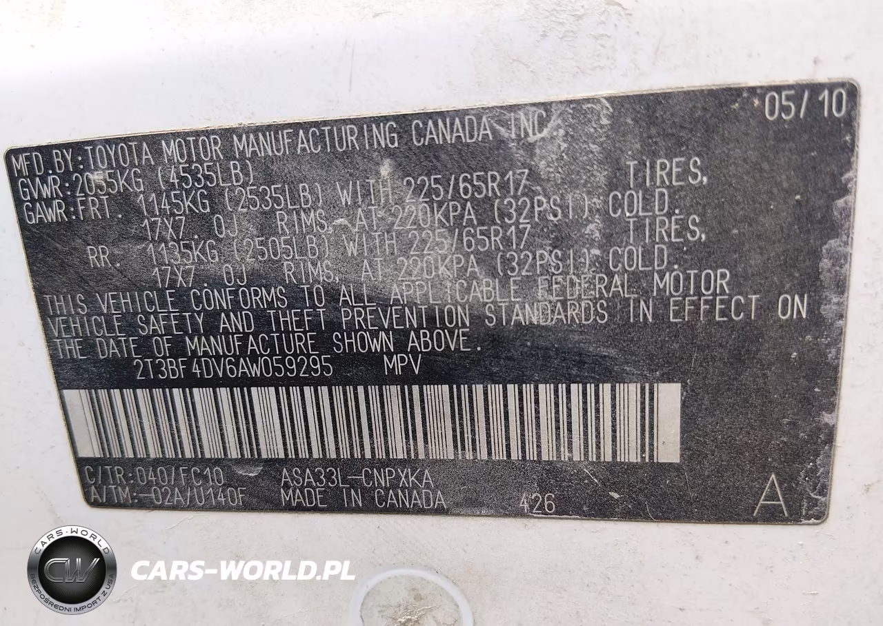 2010 Toyota Rav4 VIN:2T3BF4DV6AW059295 - 9