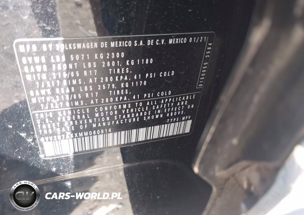 2021 Volkswagen Tiguan 2.0T Se-2.0T Se R-Line Black-2.0T Sel VIN:3VV2B7AXXMM060914 - 9