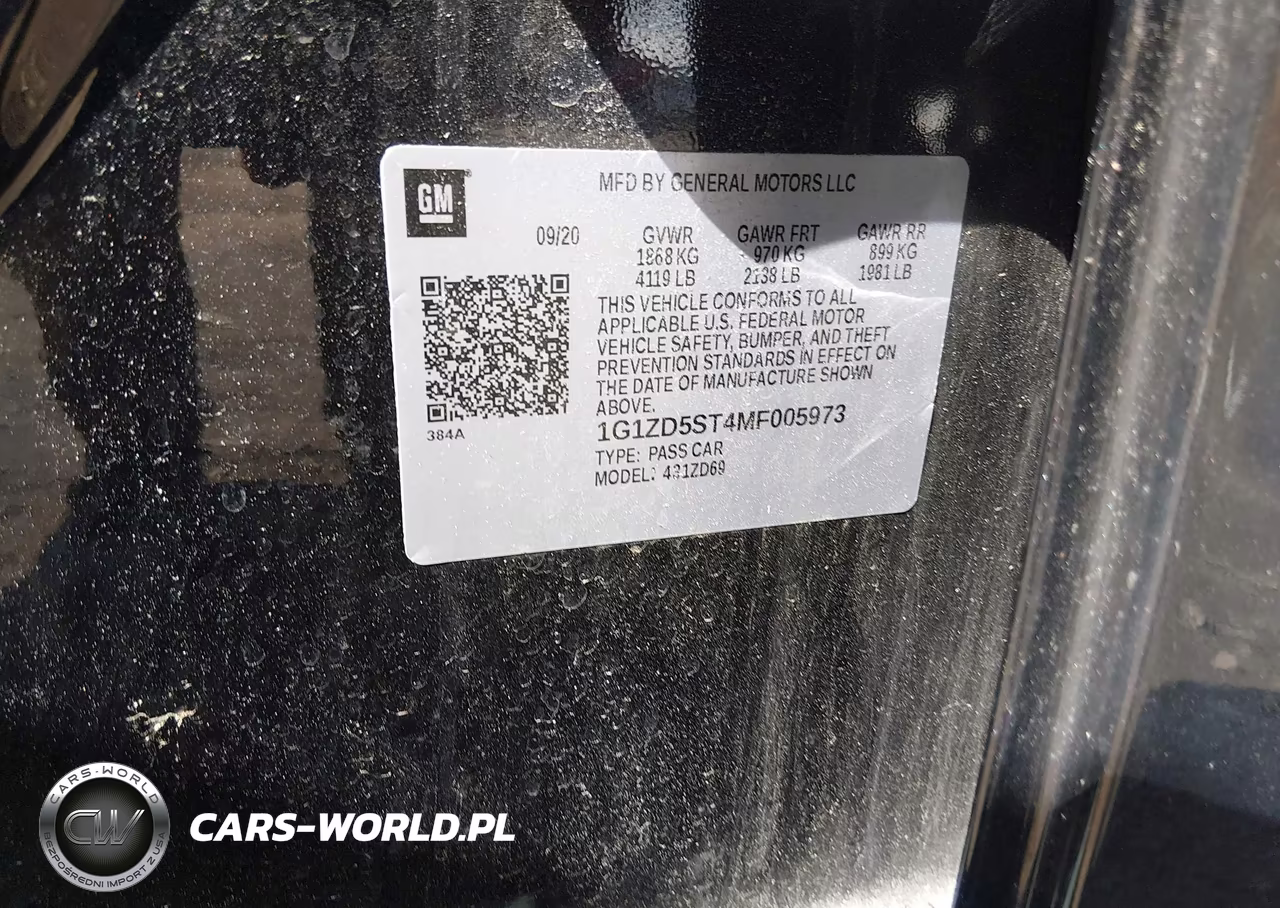 2021 Chevrolet Malibu Fwd Lt VIN:1G1ZD5ST4MF005973 - 9