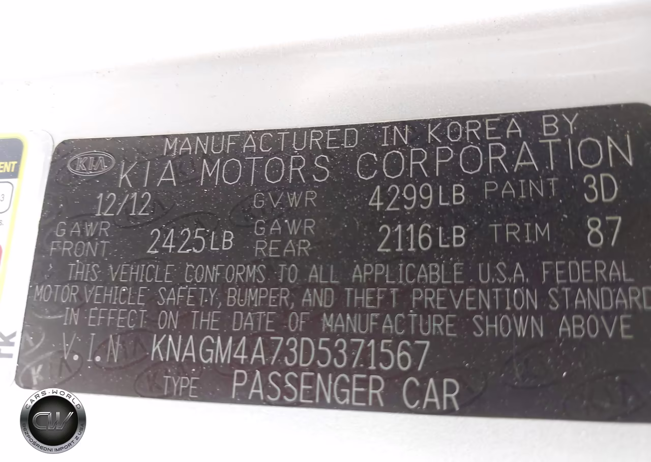2013 Kia Optima Lx VIN:KNAGM4A73D5371567 - 9