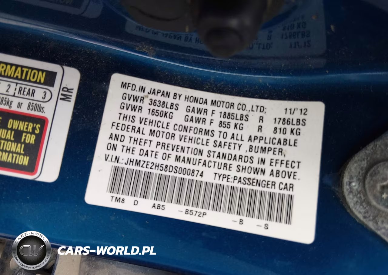 2013 Honda Insight Lx VIN:JHMZE2H58DS000874 - 9