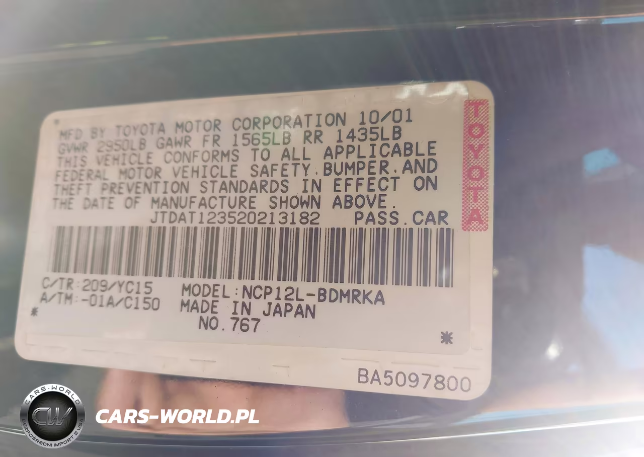 2002 Toyota Echo VIN:JTDAT123520213182 - 9
