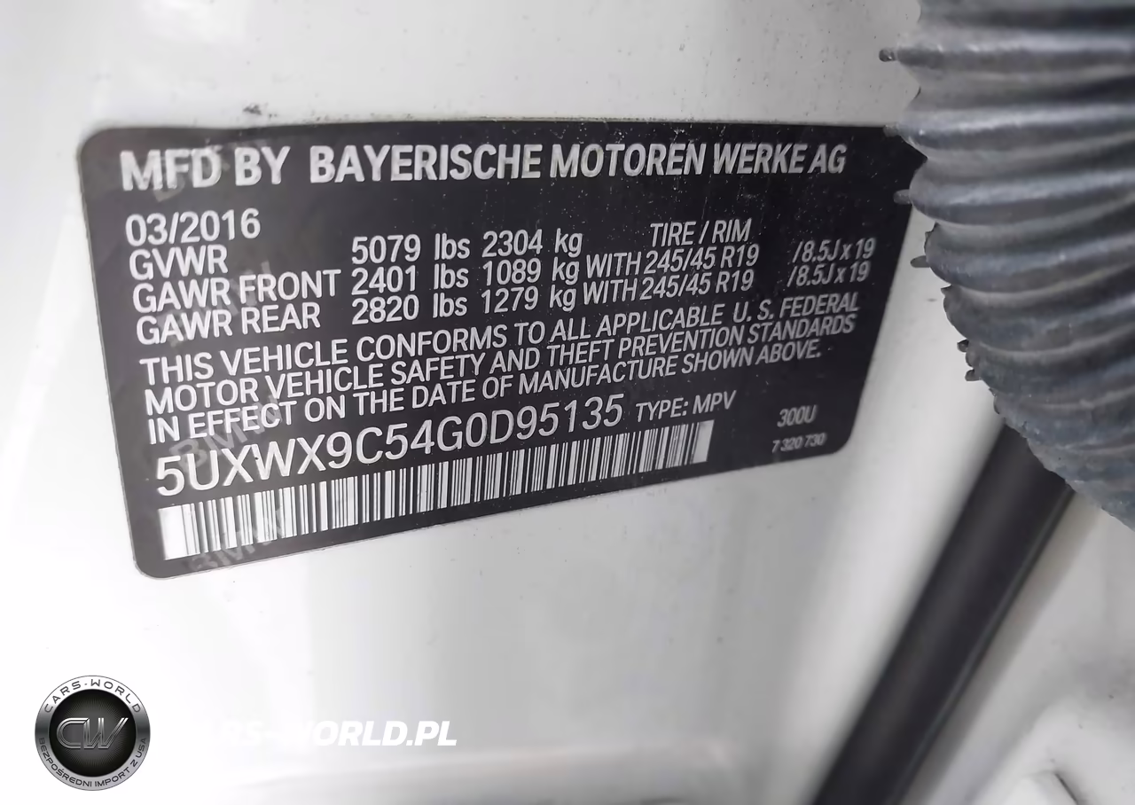2016 BMW X3 xDrive28I VIN:5UXWX9C54G0D95135 - 9