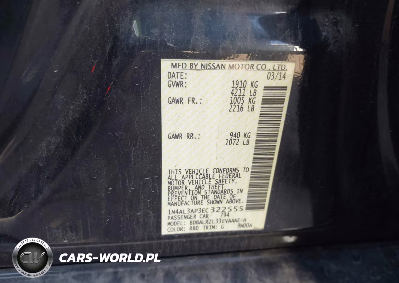2014 Nissan Altima 2.5 S VIN:1N4AL3AP3EC322555 - 9