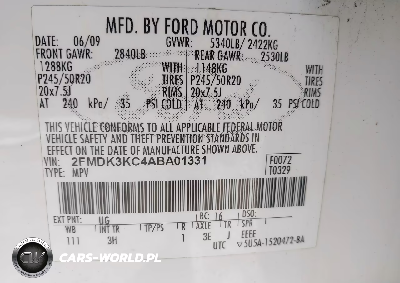 2010 Ford Edge Limited VIN:2FMDK3KC4ABA01331 - 9