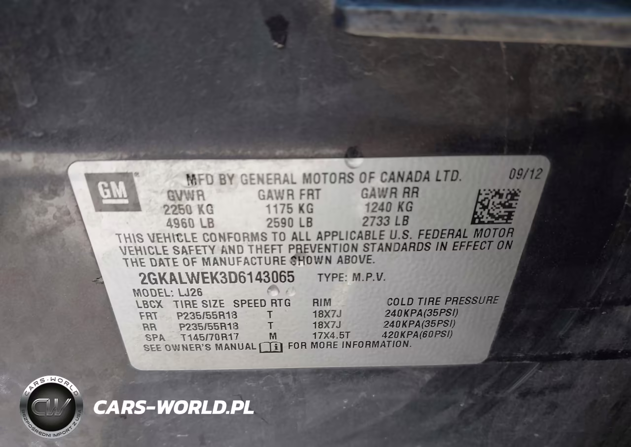 2013 GMC Terrain Slt-2 VIN:2GKALWEK3D6143065 - 9