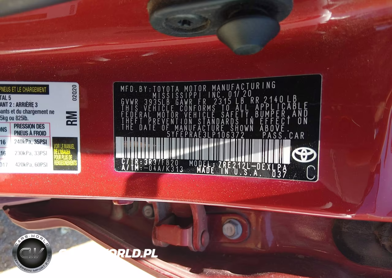2020 Toyota Corolla Le VIN:5YFEPRAE3LP106372 - 9