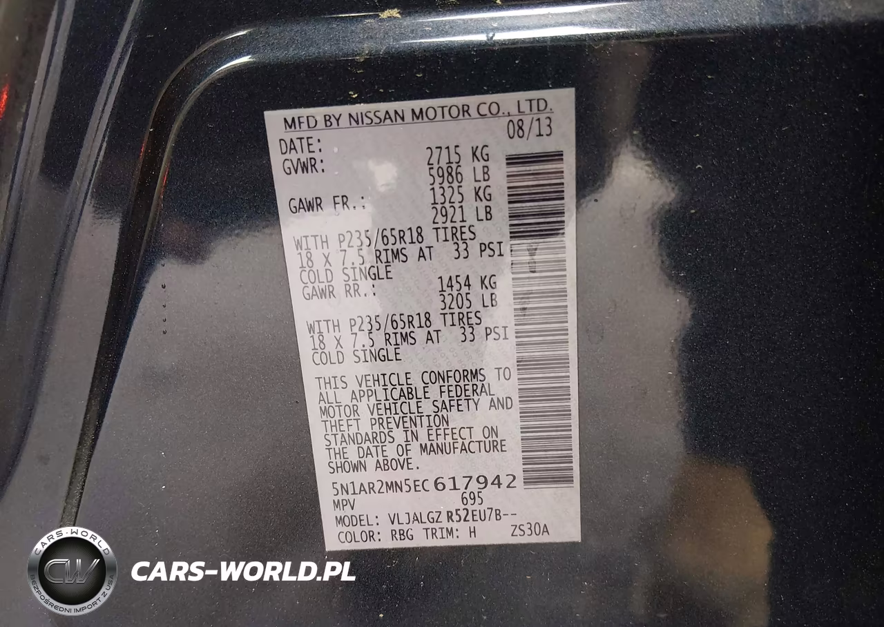 2014 Nissan Pathfinder Sl VIN:5N1AR2MN5EC617942 - 9