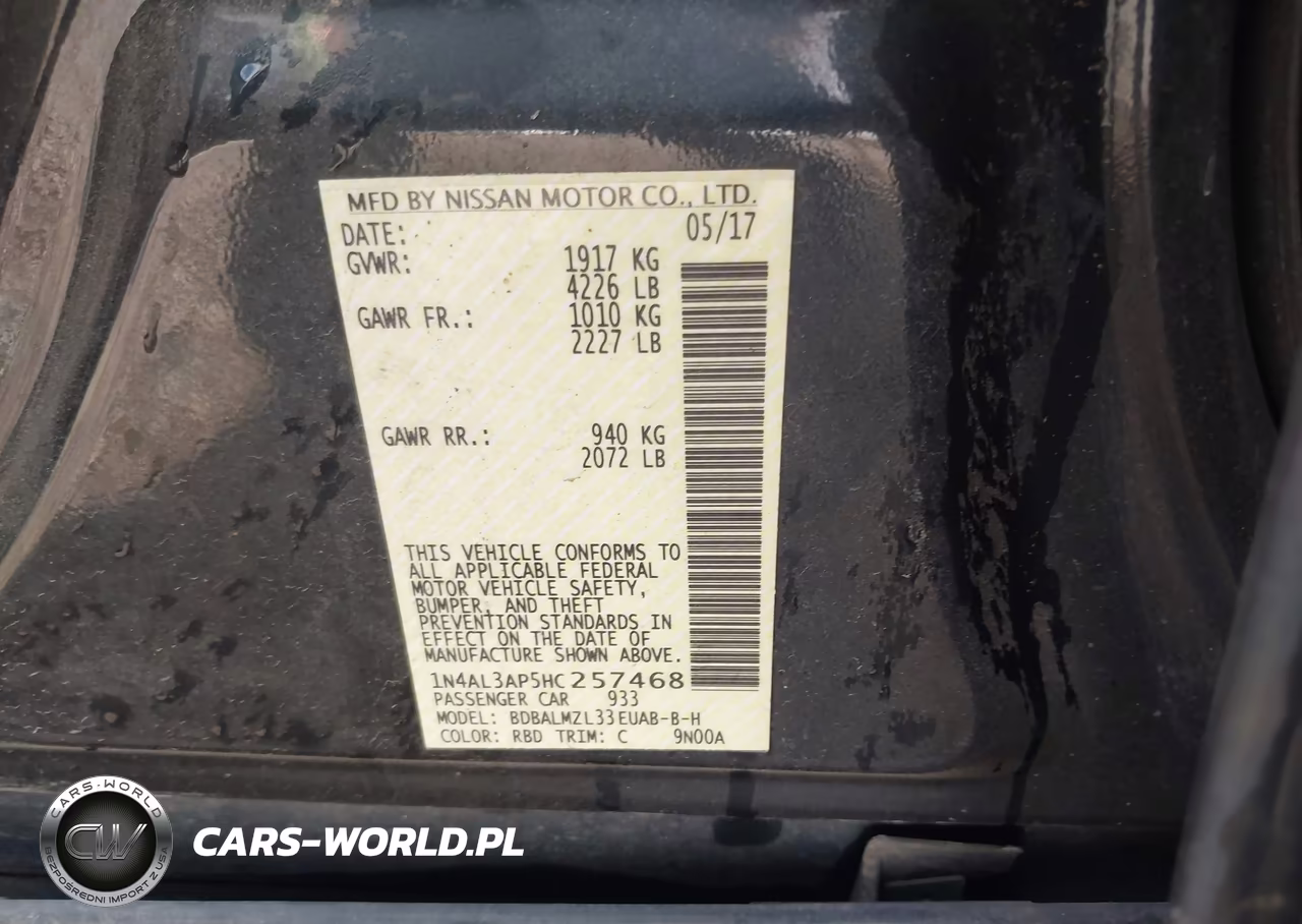 2017 Nissan Altima 2.5 Sv VIN:1N4AL3AP5HC257468 - 9