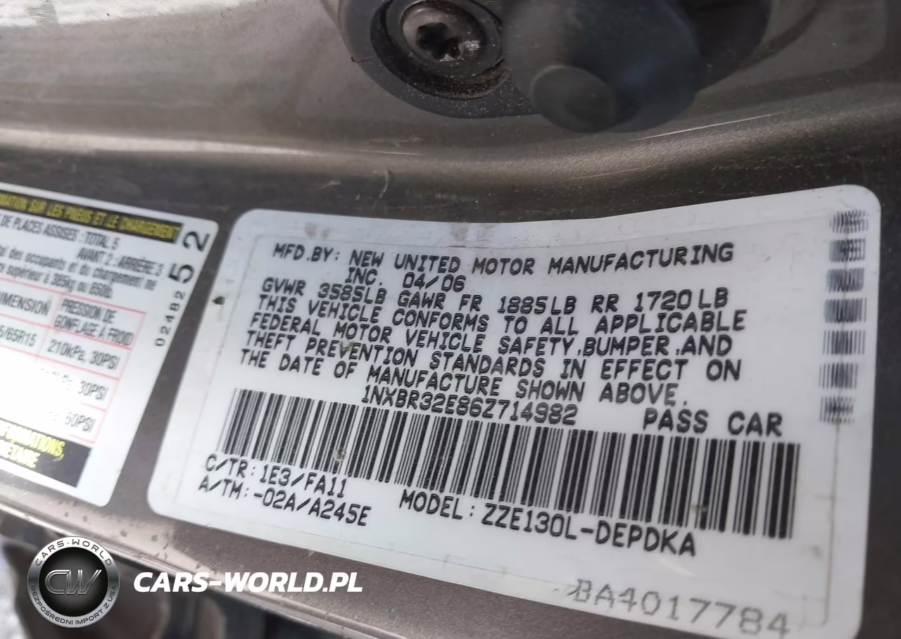 2006 Toyota Corolla Ce-Le-S VIN:1NXBR32E86Z714982 - 9