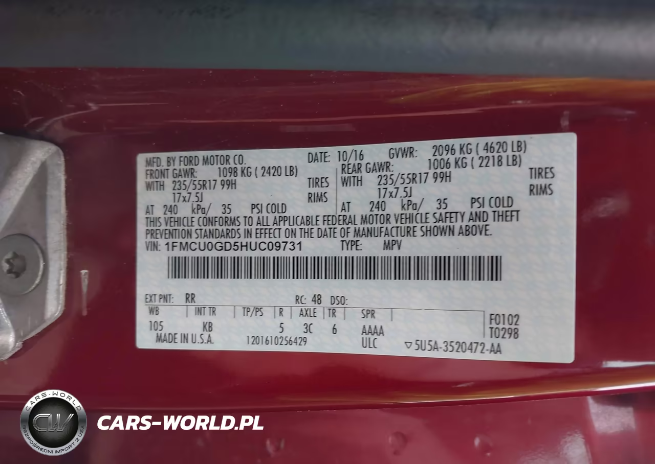 2017 Ford Escape Se VIN:1FMCU0GD5HUC09731 - 9