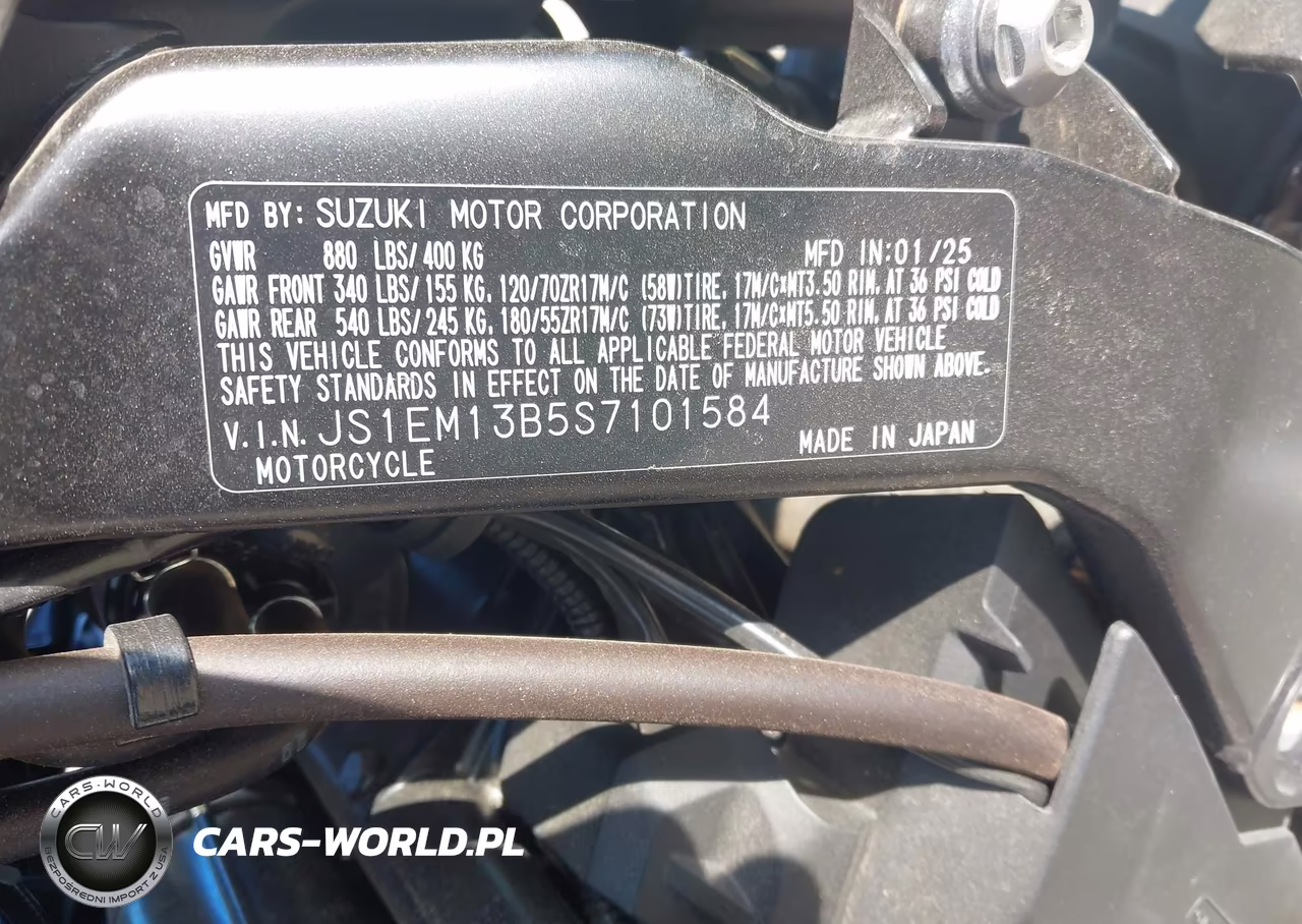2025 Suzuki Gsx800 F VIN:JS1EM13B5S7101584 - 10