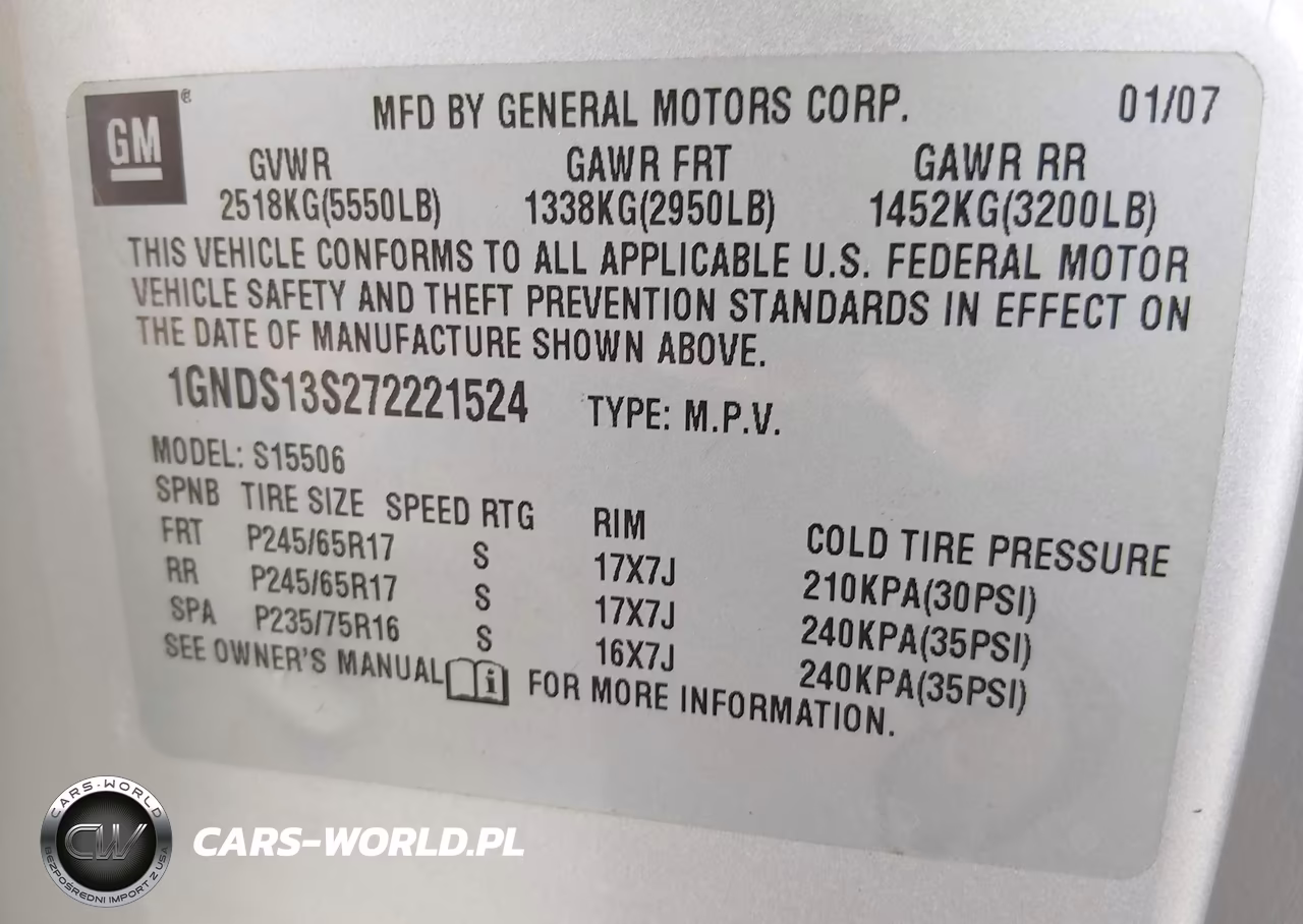 2007 Chevrolet Trailblazer Ls VIN:1GNDS13S272221524 - 9