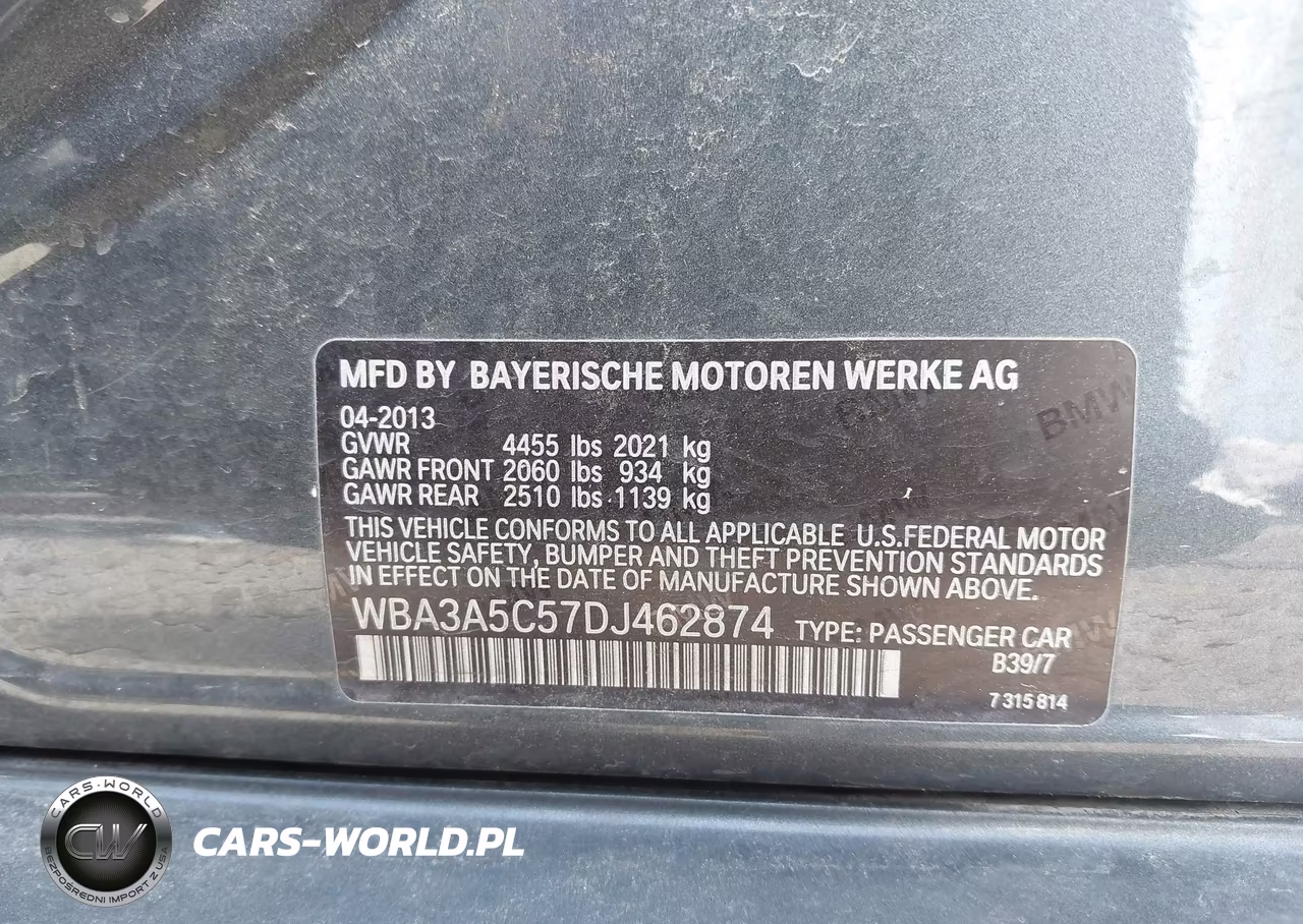 2013 BMW 328I VIN:WBA3A5C57DJ462874 - 9
