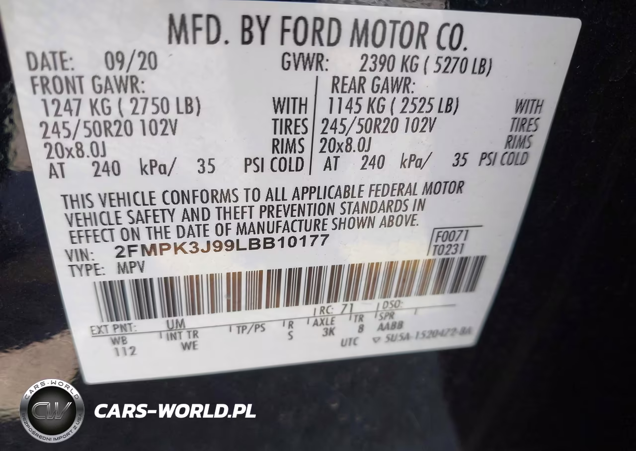 2020 Ford Edge St Line VIN:2FMPK3J99LBB10177 - 9