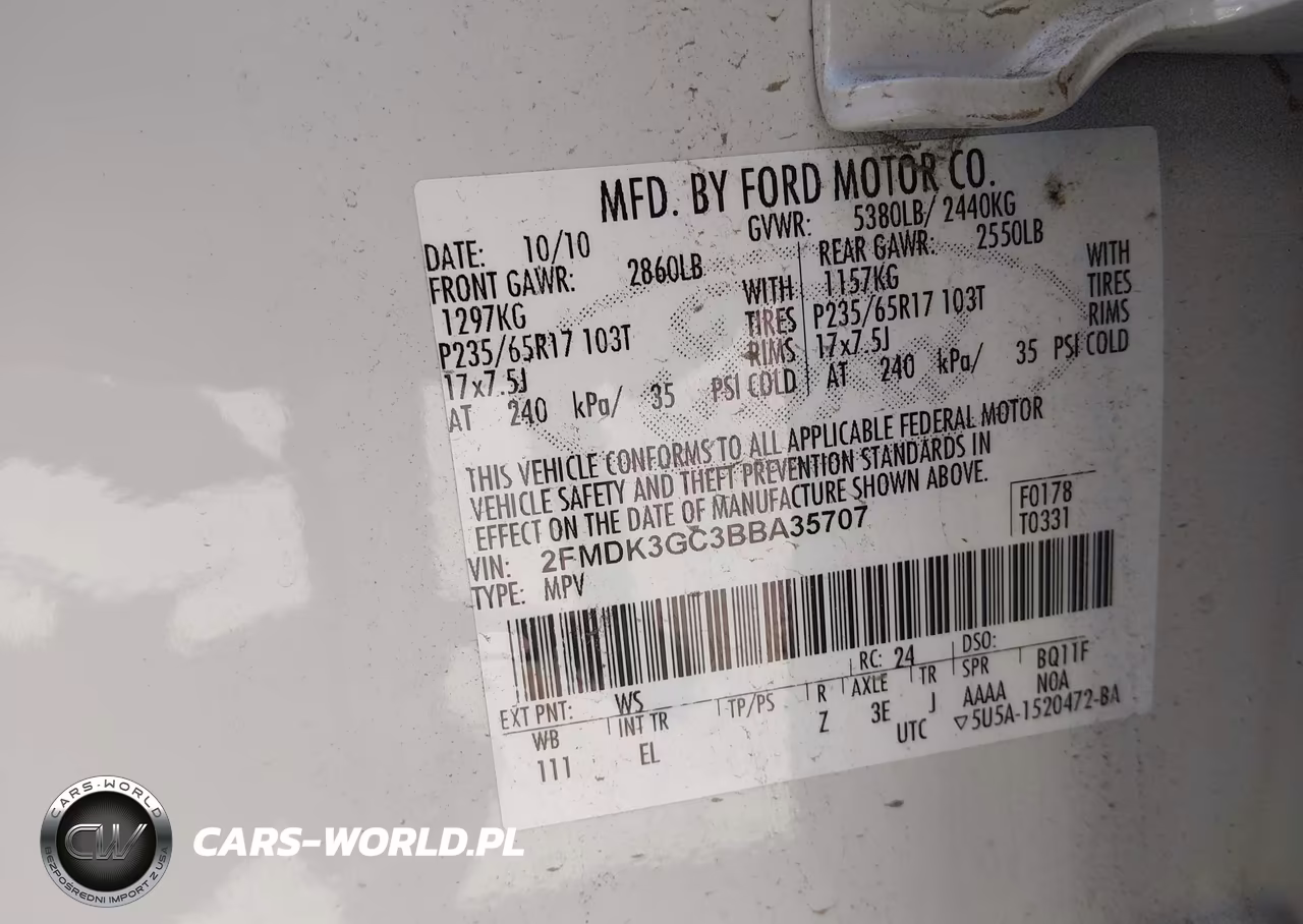 2011 Ford Edge Se VIN:2FMDK3GC3BBA35707 - 9
