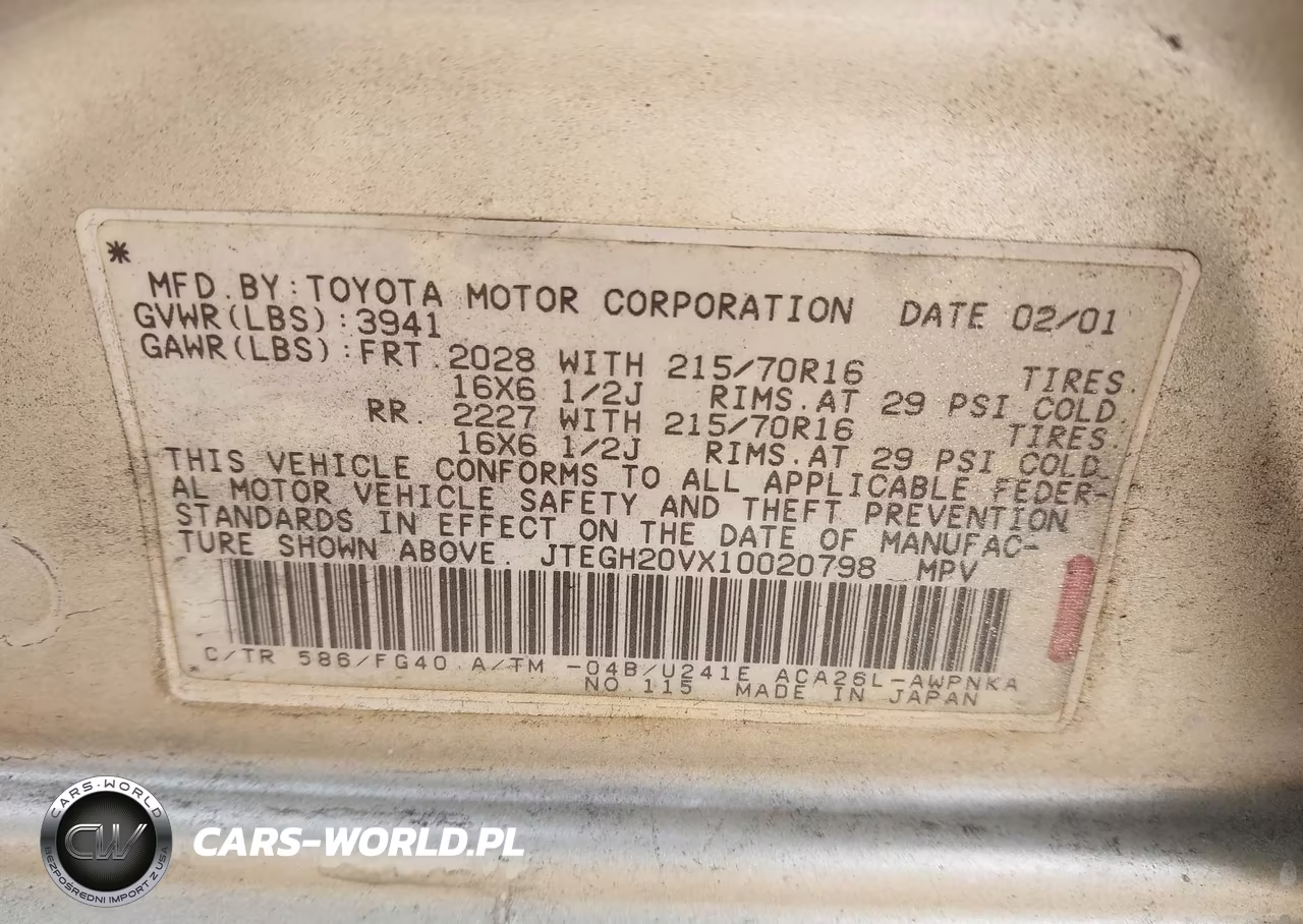 2001 Toyota Rav4 VIN:JTEGH20VX10020798 - 9