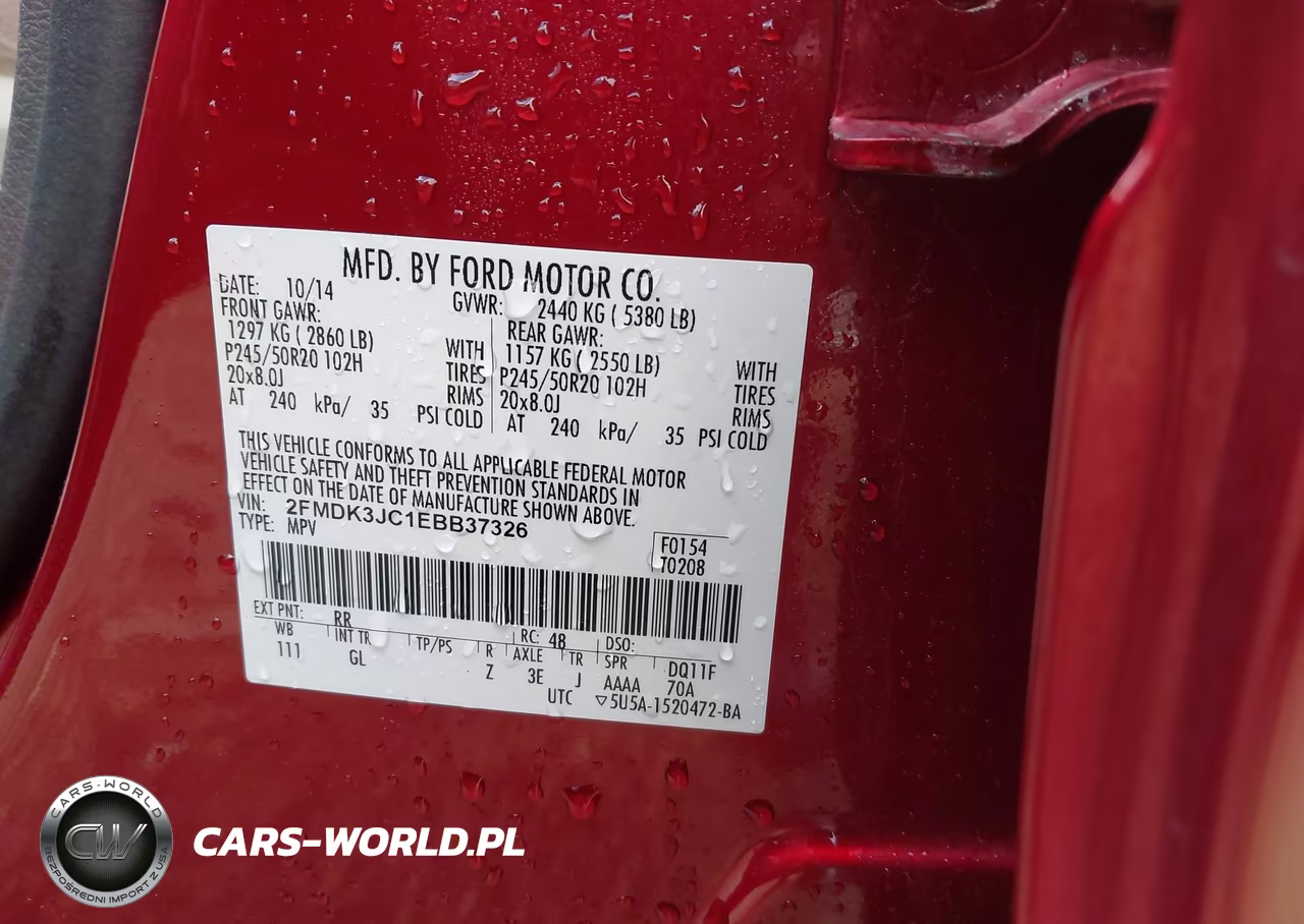 2014 Ford Edge Sel VIN:2FMDK3JC1EBB37326 - 9