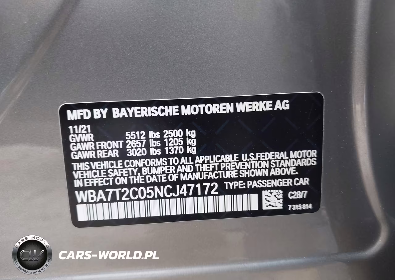 2022 BMW 740 I VIN:WBA7T2C05NCJ47172 - 9