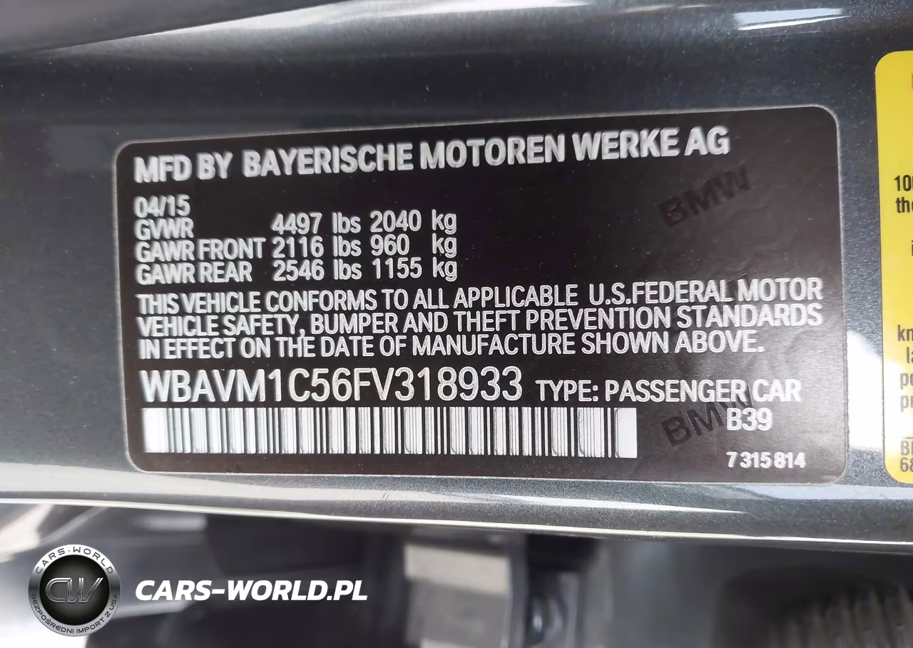 2015 BMW X1 Sdrive28I VIN:WBAVM1C56FV318933 - 9