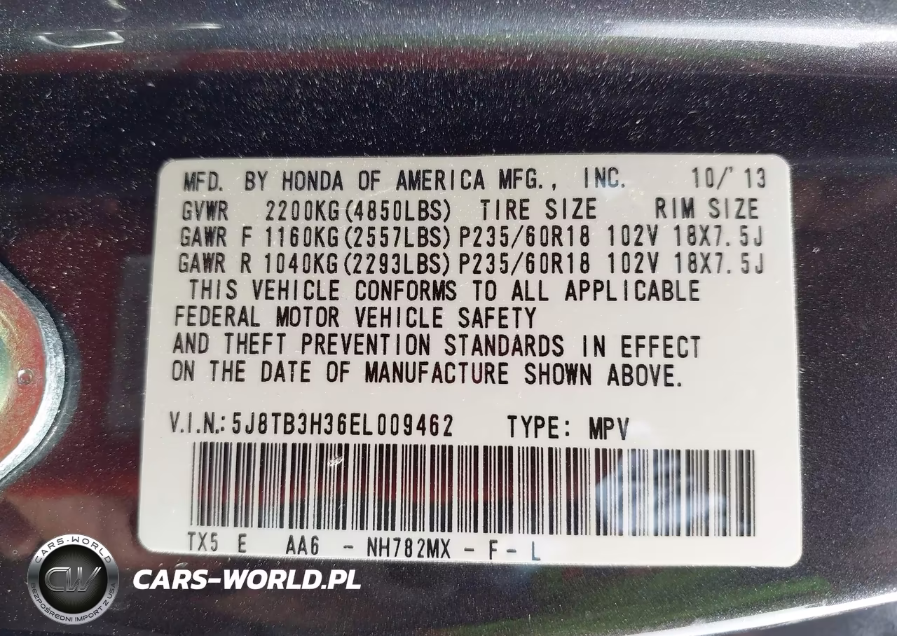2014 Acura Rdx VIN:5J8TB3H36EL009462 - 9