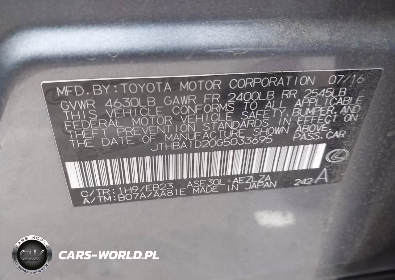2016 Lexus Is 200T VIN:JTHBA1D20G5033695 - 9