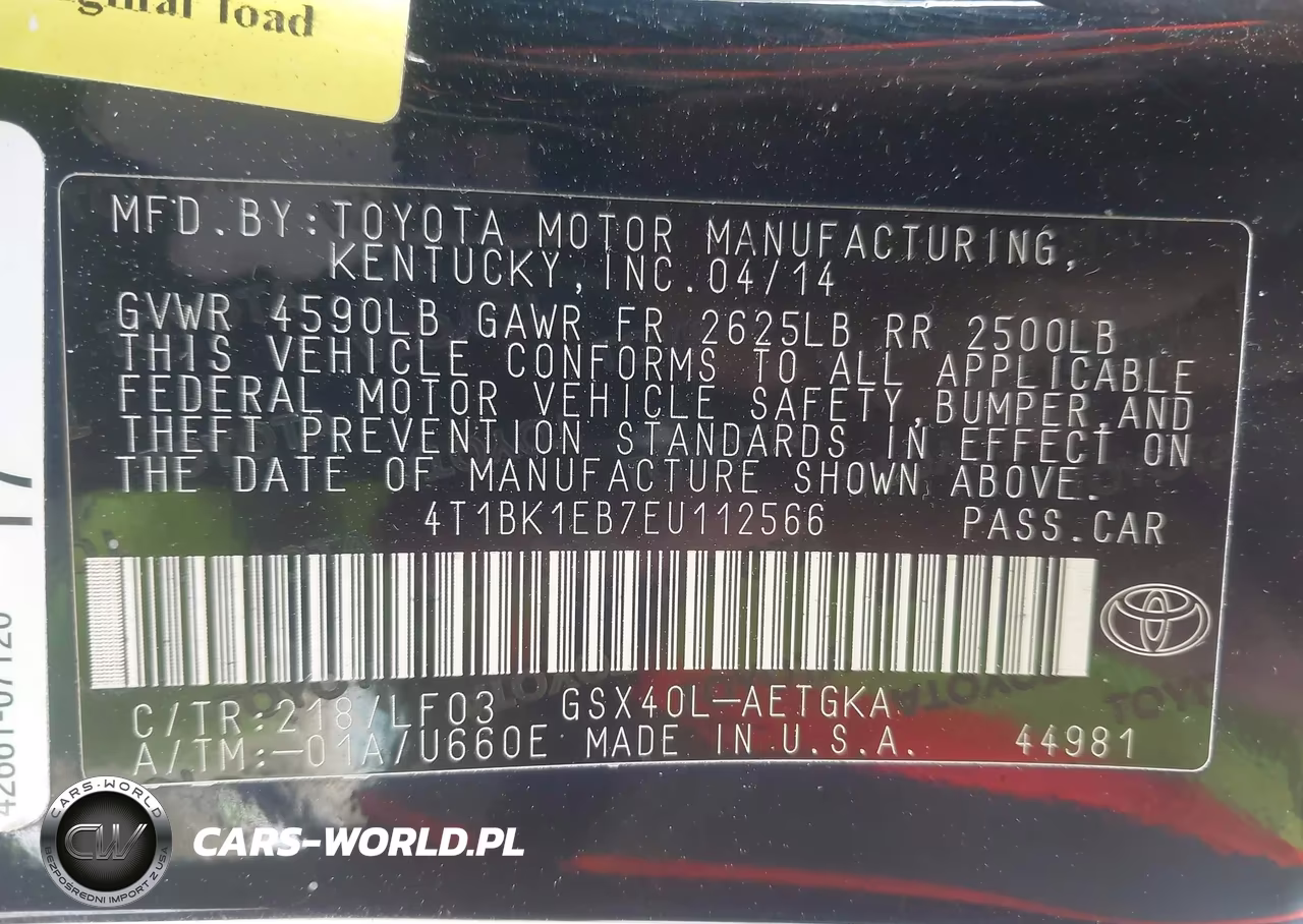 2014 Toyota Avalon Xle Premium VIN:4T1BK1EB7EU112566 - 9