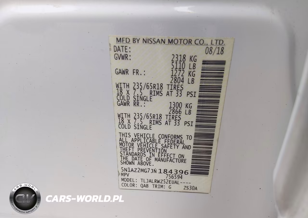 2018 Nissan Murano Sl VIN:5N1AZ2MG7JN184396 - 9