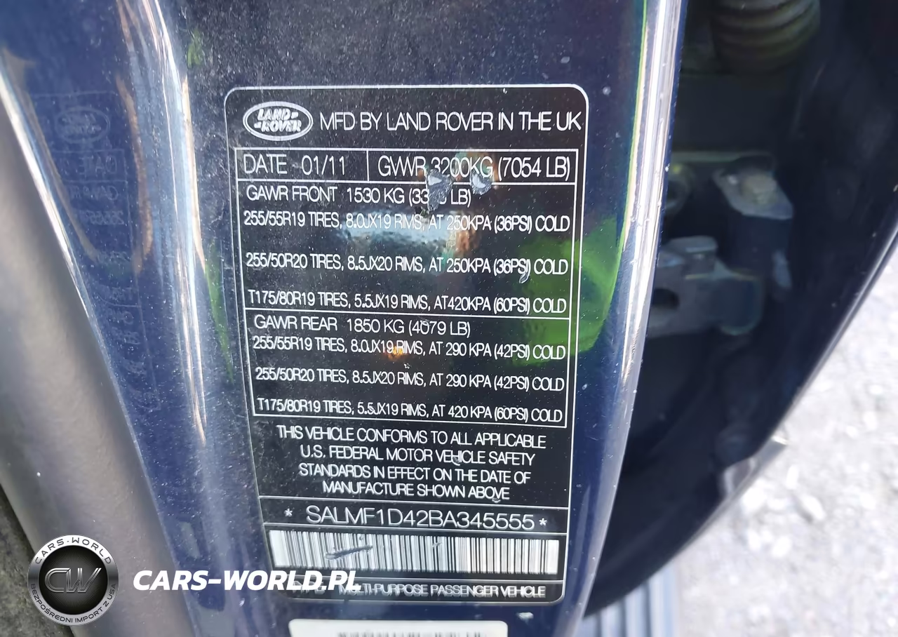 2011 Land Rover Range Rover Hse VIN:SALMF1D42BA345555 - 9