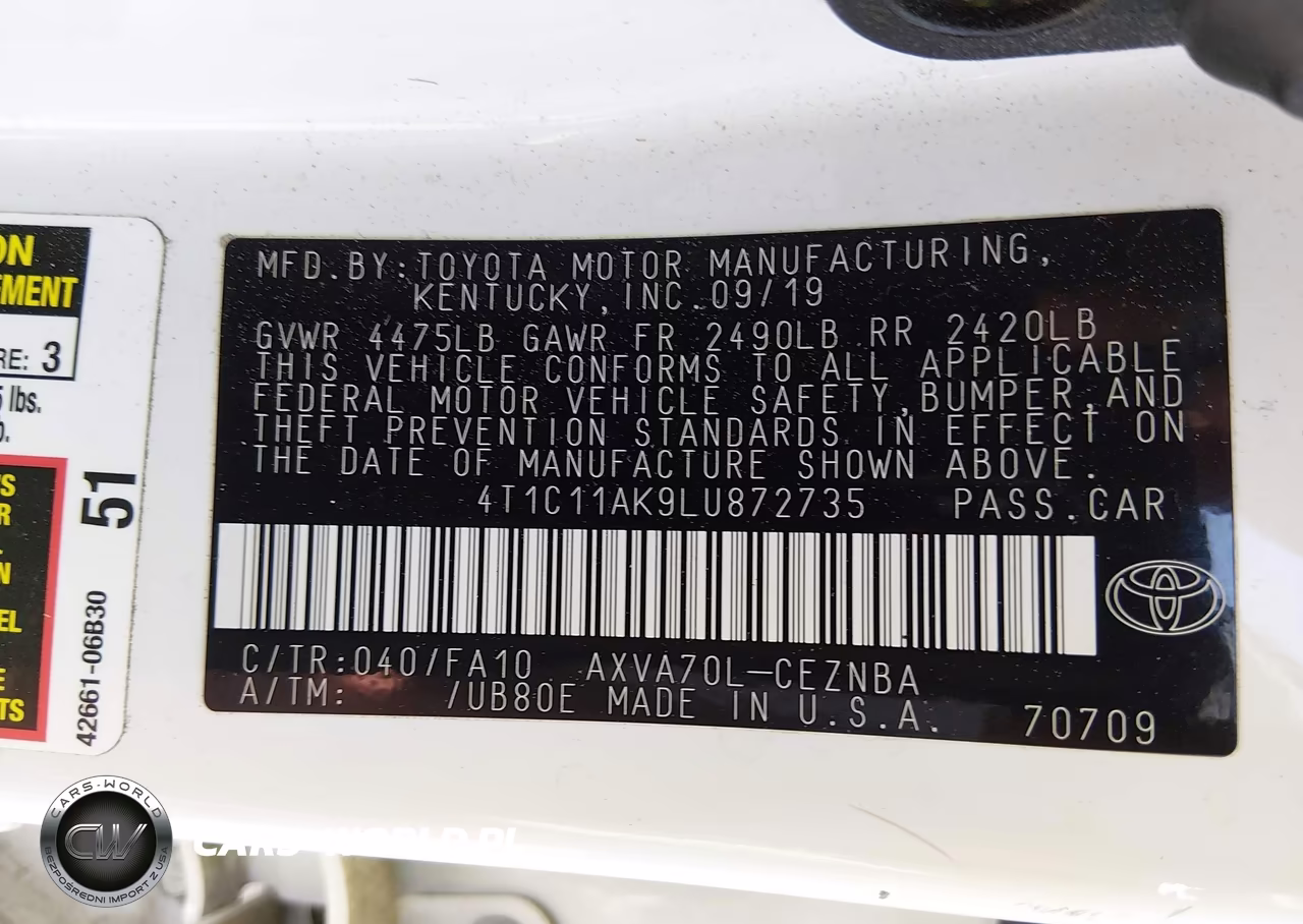 2020 Toyota Camry Le VIN:4T1C11AK9LU872735 - 9