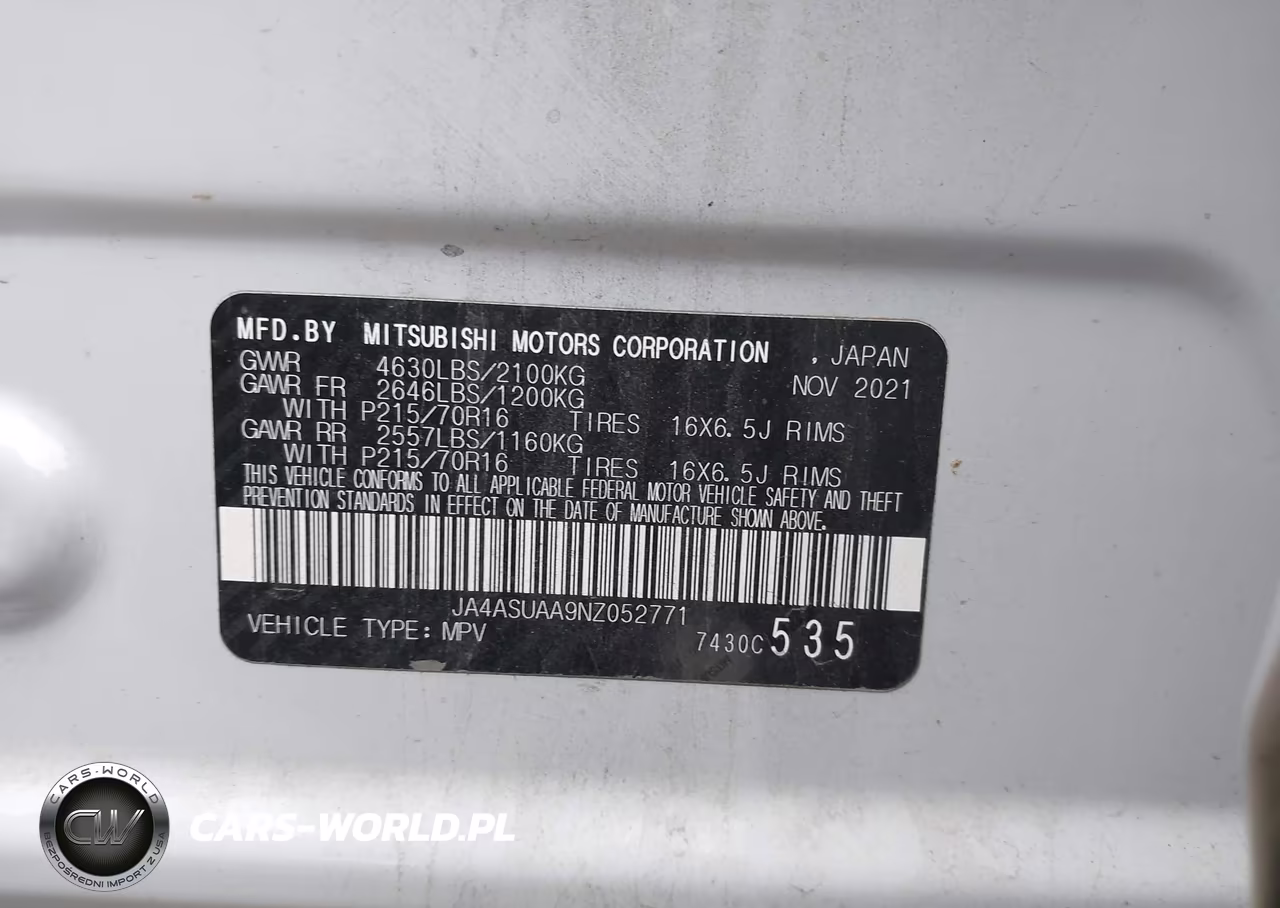 2022 Mitsubishi Eclipse Cross Es VIN:JA4ASUAA9NZ052771 - 9