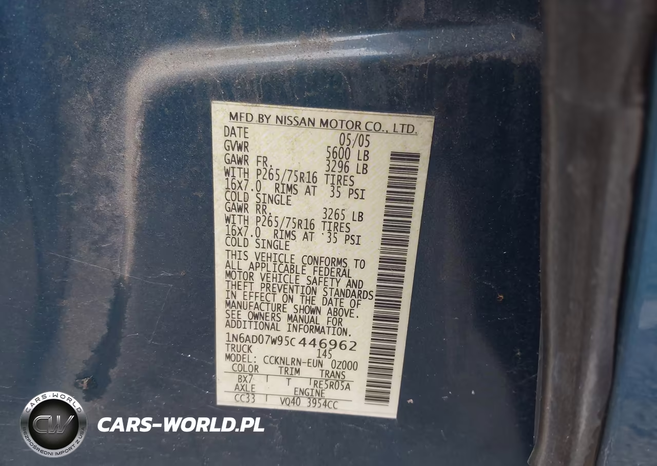 2005 Nissan Frontier Nismo Off Road VIN:1N6AD07W95C446962 - 9