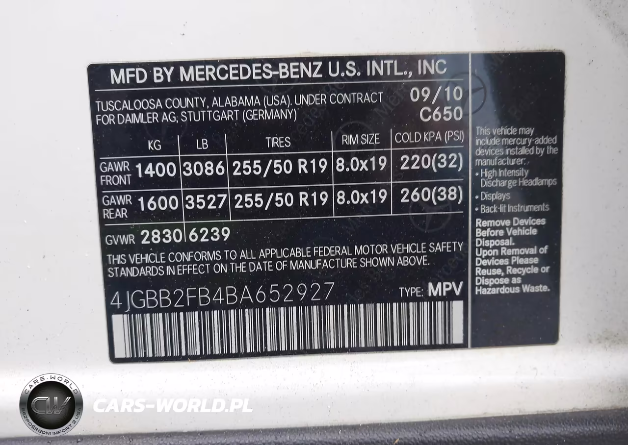 2011 Mercedes-Benz Ml 350 Bluetec 4Matic VIN:4JGBB2FB4BA652927 - 9