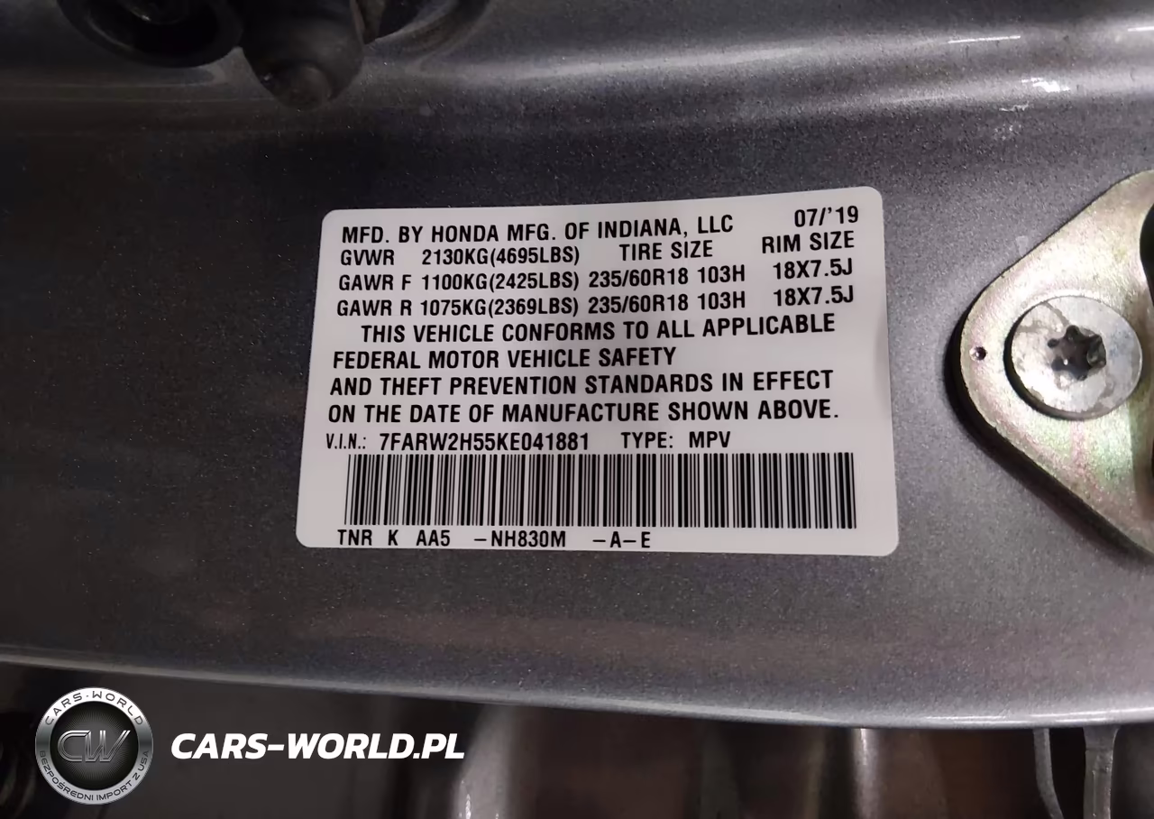 2019 Honda Cr-V Ex VIN:7FARW2H55KE041881 - 9