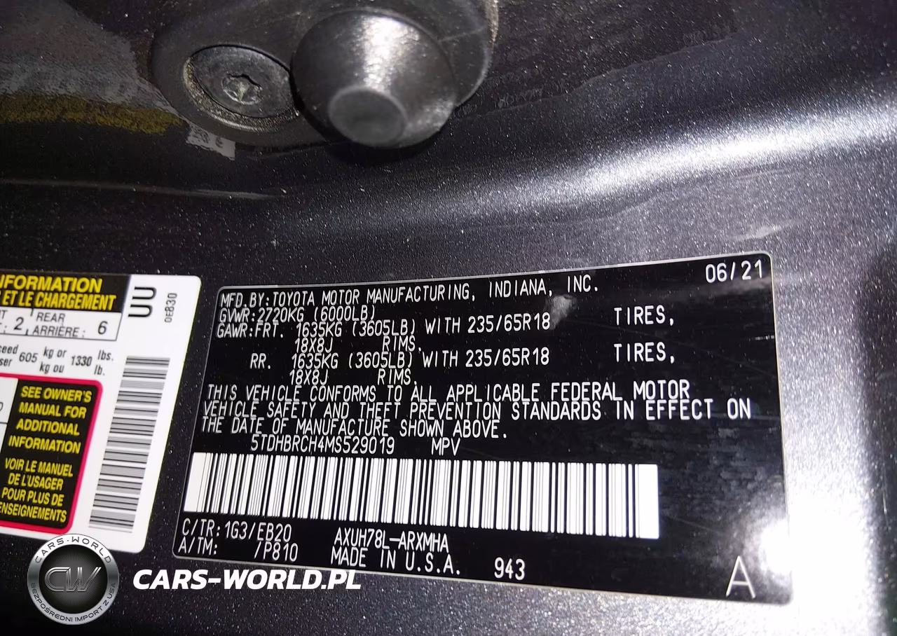 2021 Toyota Highlander Hybrid Xle VIN:5TDHBRCH4MS529019 - 9