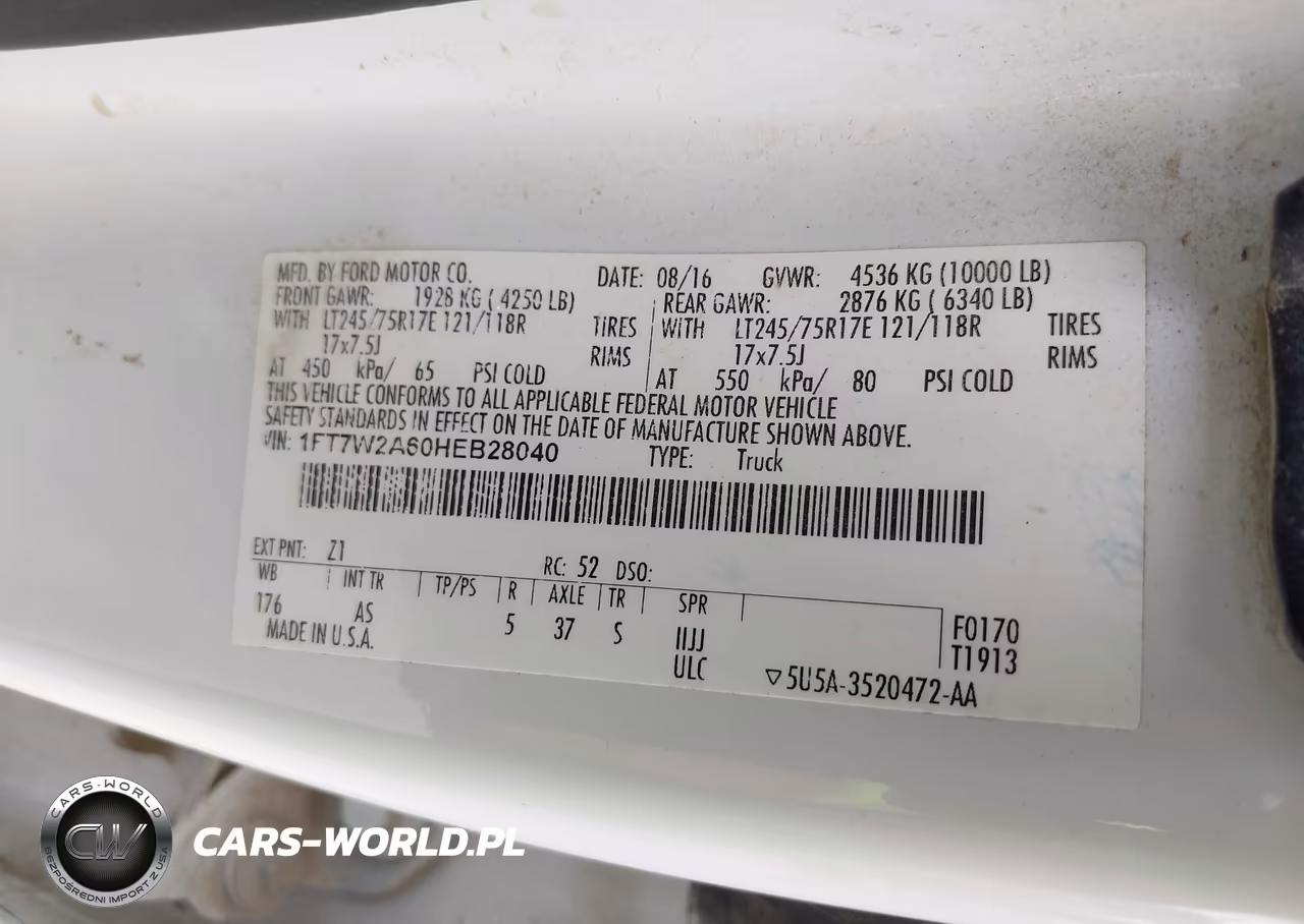 2017 Ford F-250 Xl VIN:1FT7W2A60HEB28040 - 9
