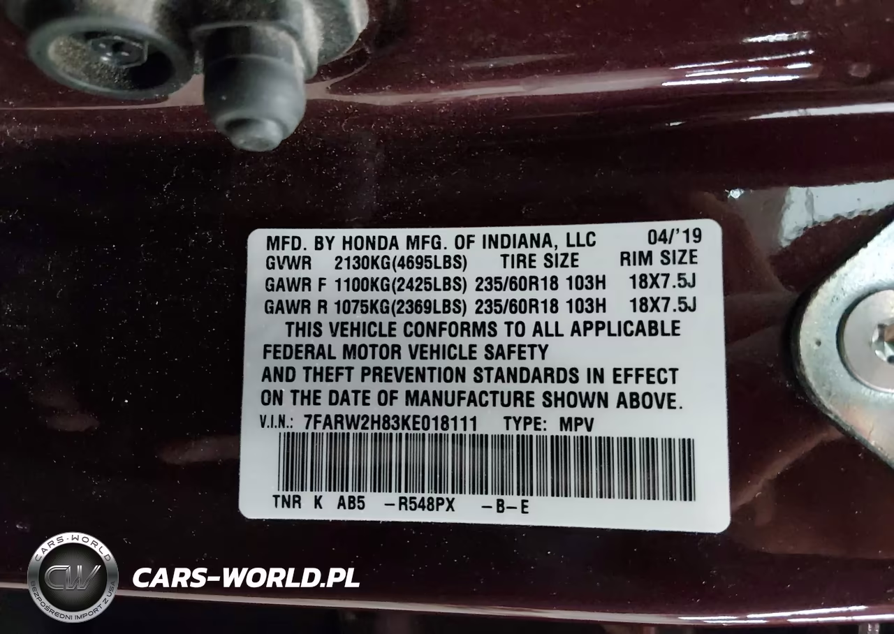 2019 Honda Cr-V Ex-L VIN:7FARW2H83KE018111 - 9