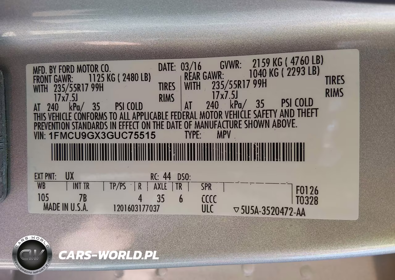 2016 Ford Escape Se VIN:1FMCU9GX3GUC75515 - 9