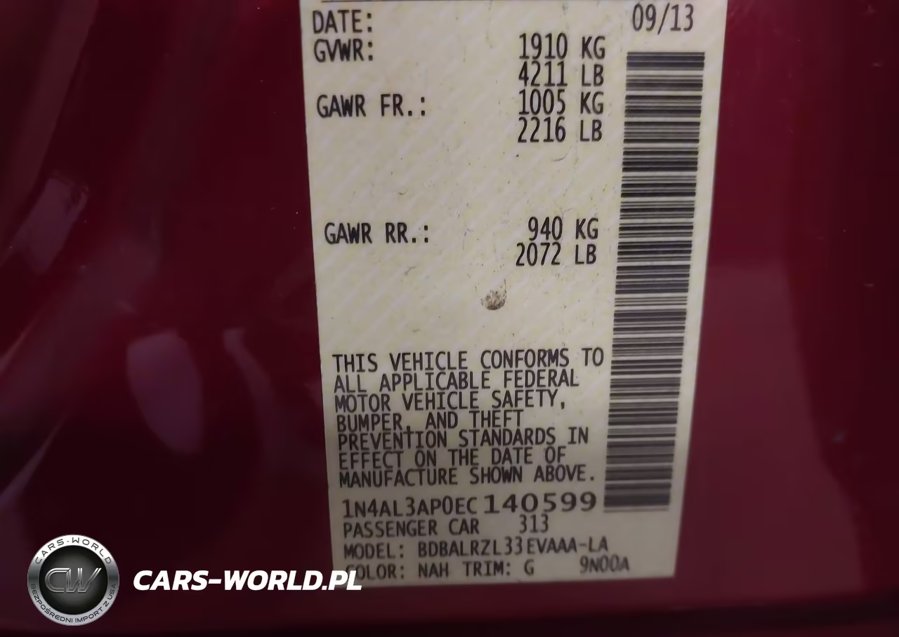 2014 Nissan Altima 2.5 S VIN:1N4AL3AP0EC140599 - 9
