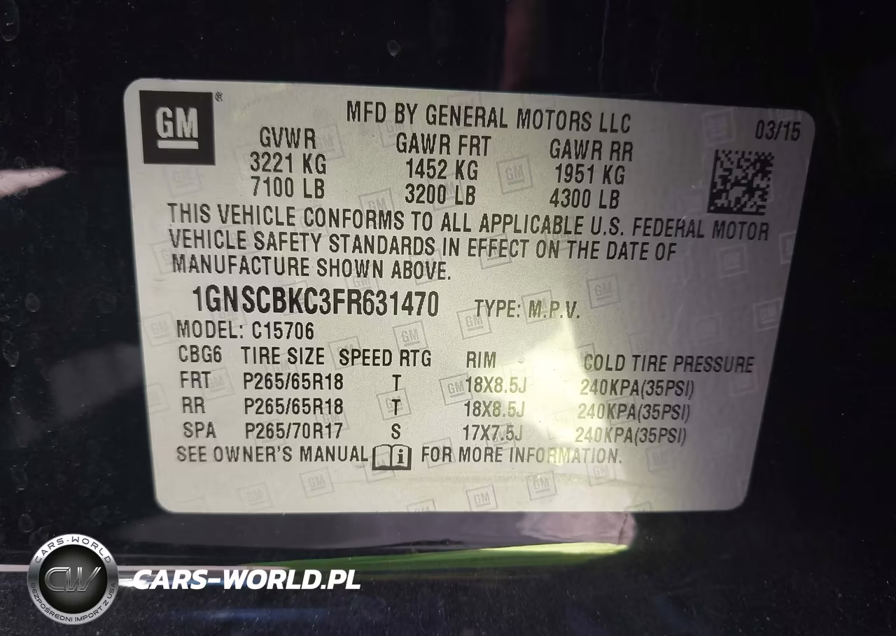 2015 Chevrolet Tahoe Lt VIN:1GNSCBKC3FR631470 - 9